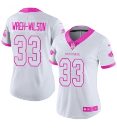 Women's Nike Atlanta Falcons #33 Blidi Wreh-Wilson Limited White/Pink Rush Fashion NFL Jersey