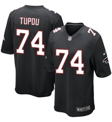 Men's Nike Atlanta Falcons #74 Tani Tupou Game Black Alternate NFL Jersey