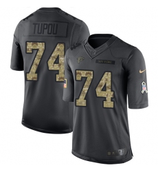 Youth Nike Atlanta Falcons #74 Tani Tupou Limited Black 2016 Salute to Service NFL Jersey