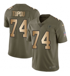 Youth Nike Atlanta Falcons #74 Tani Tupou Limited Olive/Gold 2017 Salute to Service NFL Jersey