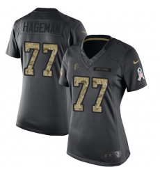 Women's Nike Atlanta Falcons #77 Ra'Shede Hageman Limited Black 2016 Salute to Service NFL Jersey