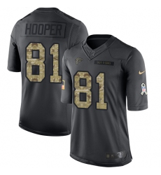Men's Nike Atlanta Falcons #81 Austin Hooper Limited Black 2016 Salute to Service NFL Jersey