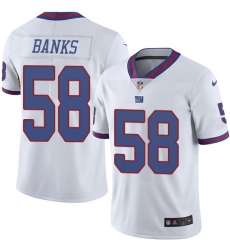 Men's Nike New York Giants #58 Carl Banks Limited White Rush Vapor Untouchable NFL Jersey