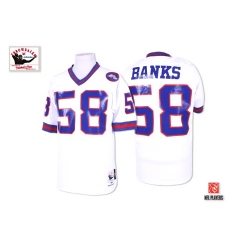 Mitchell and Ness New York Giants #58 Carl Banks White Authentic Throwback NFL Jersey