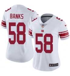 Women's Nike New York Giants #58 Carl Banks White Vapor Untouchable Limited Player NFL Jersey