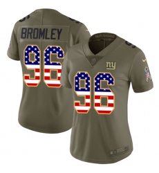 Women's Nike New York Giants #96 Jay Bromley Limited Olive/USA Flag 2017 Salute to Service NFL Jersey