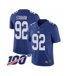 Men's New York Giants #92 Michael Strahan Royal Blue Team Color Vapor Untouchable Limited Player 100th Season Football Jersey
