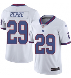 Youth Nike New York Giants #29 Nat Berhe Limited White Rush Vapor Untouchable NFL Jersey