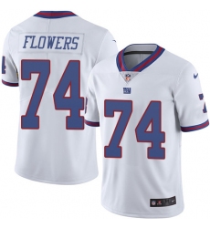 Men's Nike New York Giants #74 Ereck Flowers Limited White Rush Vapor Untouchable NFL Jersey