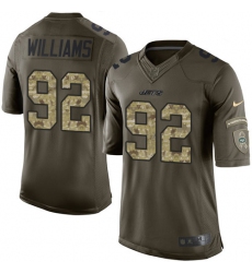 Men's Nike New York Jets #92 Leonard Williams Elite Green Salute to Service NFL Jersey