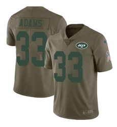 Men's Nike New York Jets #33 Jamal Adams Limited Olive 2017 Salute to Service NFL Jersey