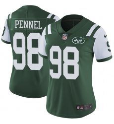 Women's Nike New York Jets #98 Mike Pennel Green Team Color Vapor Untouchable Limited Player NFL Jersey