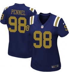 Women's Nike New York Jets #98 Mike Pennel Limited Navy Blue Alternate NFL Jersey