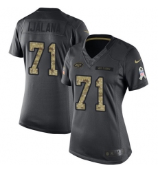 Women's Nike New York Jets #71 Ben Ijalana Limited Black 2016 Salute to Service NFL Jersey