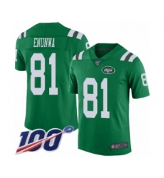 Men's New York Jets #81 Quincy Enunwa Limited Green Rush Vapor Untouchable 100th Season Football Jersey