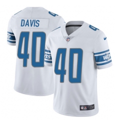 Men's Nike Detroit Lions #40 Jarrad Davis Limited White Vapor Untouchable NFL Jersey