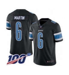 Men's Detroit Lions #6 Sam Martin Limited Black Rush Vapor Untouchable 100th Season Football Jersey