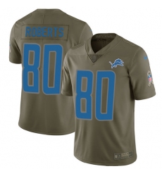 Men's Nike Detroit Lions #80 Michael Roberts Limited Olive 2017 Salute to Service NFL Jersey