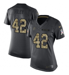 Women's Nike Atlanta Falcons #42 Duke Riley Limited Black 2016 Salute to Service NFL Jersey