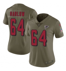 Women's Nike Atlanta Falcons #64 Sean Harlow Limited Olive 2017 Salute to Service NFL Jersey