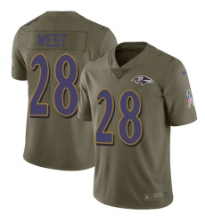 Men's Nike Baltimore Ravens #28 Terrance West Limited Olive 2017 Salute to Service NFL Jersey