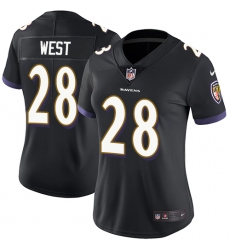 Women's Nike Baltimore Ravens #28 Terrance West Black Alternate Vapor Untouchable Limited Player NFL Jersey