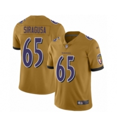 Youth Baltimore Ravens #65 Nico Siragusa Limited Gold Inverted Legend Football Jersey