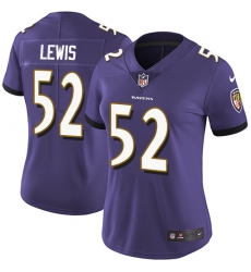 Women's Nike Baltimore Ravens #52 Ray Lewis Purple Team Color Vapor Untouchable Limited Player NFL Jersey