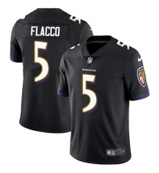 Men's Nike Baltimore Ravens #5 Joe Flacco Black Alternate Vapor Untouchable Limited Player NFL Jersey