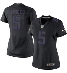 Women's Nike Baltimore Ravens #5 Joe Flacco Limited Black Impact NFL Jersey