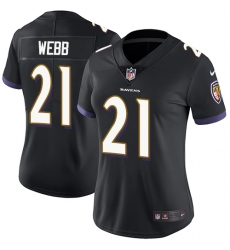 Women's Nike Baltimore Ravens #21 Lardarius Webb Black Alternate Vapor Untouchable Limited Player NFL Jersey