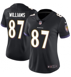 Women's Nike Baltimore Ravens #87 Maxx Williams Black Alternate Vapor Untouchable Limited Player NFL Jersey