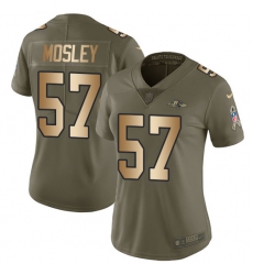Women's Nike Baltimore Ravens #57 C.J. Mosley Limited Olive/Gold Salute to Service NFL Jersey