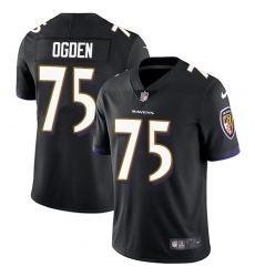 Men's Nike Baltimore Ravens #75 Jonathan Ogden Black Alternate Vapor Untouchable Limited Player NFL Jersey