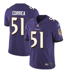 Youth Nike Baltimore Ravens #51 Kamalei Correa Purple Team Color Vapor Untouchable Limited Player NFL Jersey