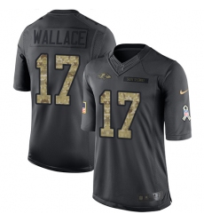 Youth Nike Baltimore Ravens #17 Mike Wallace Limited Black 2016 Salute to Service NFL Jersey