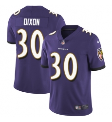 Youth Nike Baltimore Ravens #30 Kenneth Dixon Purple Team Color Vapor Untouchable Limited Player NFL Jersey