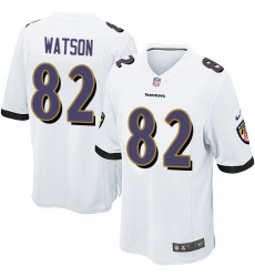 Men's Nike Baltimore Ravens #82 Benjamin Watson Game White NFL Jersey