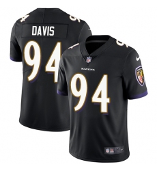 Youth Nike Baltimore Ravens #94 Carl Davis Black Alternate Vapor Untouchable Limited Player NFL Jersey