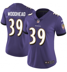 Women's Nike Baltimore Ravens #39 Danny Woodhead Purple Team Color Vapor Untouchable Limited Player NFL Jersey