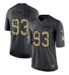 Men's Nike Baltimore Ravens #93 Chris Wormley Limited Black 2016 Salute to Service NFL Jersey