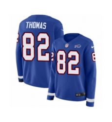 Women's Nike Buffalo Bills #82 Logan Thomas Limited Royal Blue Therma Long Sleeve NFL Jersey