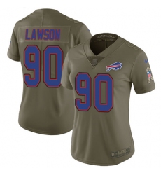 Women's Nike Buffalo Bills #90 Shaq Lawson Limited Olive 2017 Salute to Service NFL Jersey