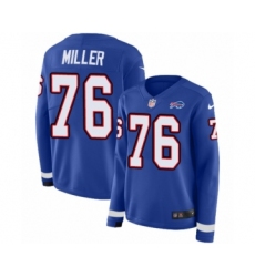Women's Nike Buffalo Bills #76 John Miller Limited Royal Blue Therma Long Sleeve NFL Jersey