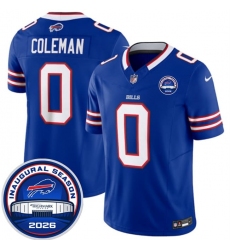 Men's Buffalo Bills #0 Keon Coleman Blue F.U.S.E. 2026 Inaugural Season at Highmark Stadium Football Stitched Jersey