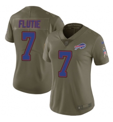 Women's Nike Buffalo Bills #7 Doug Flutie Limited Olive 2017 Salute to Service NFL Jersey