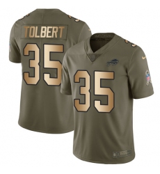 Men's Nike Buffalo Bills #35 Mike Tolbert Limited Olive/Gold 2017 Salute to Service NFL Jersey