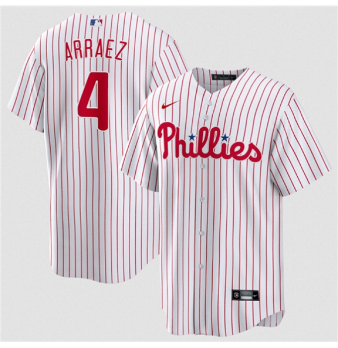 Men's Philadelphia Phillies #4 Luis Arraez White 2026 Cool Base Stitched Jersey