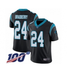 Men's Carolina Panthers #24 James Bradberry Black Team Color Vapor Untouchable Limited Player 100th Season Football Jersey
