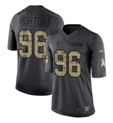 Youth Nike Carolina Panthers #96 Wes Horton Limited Black 2016 Salute to Service NFL Jersey